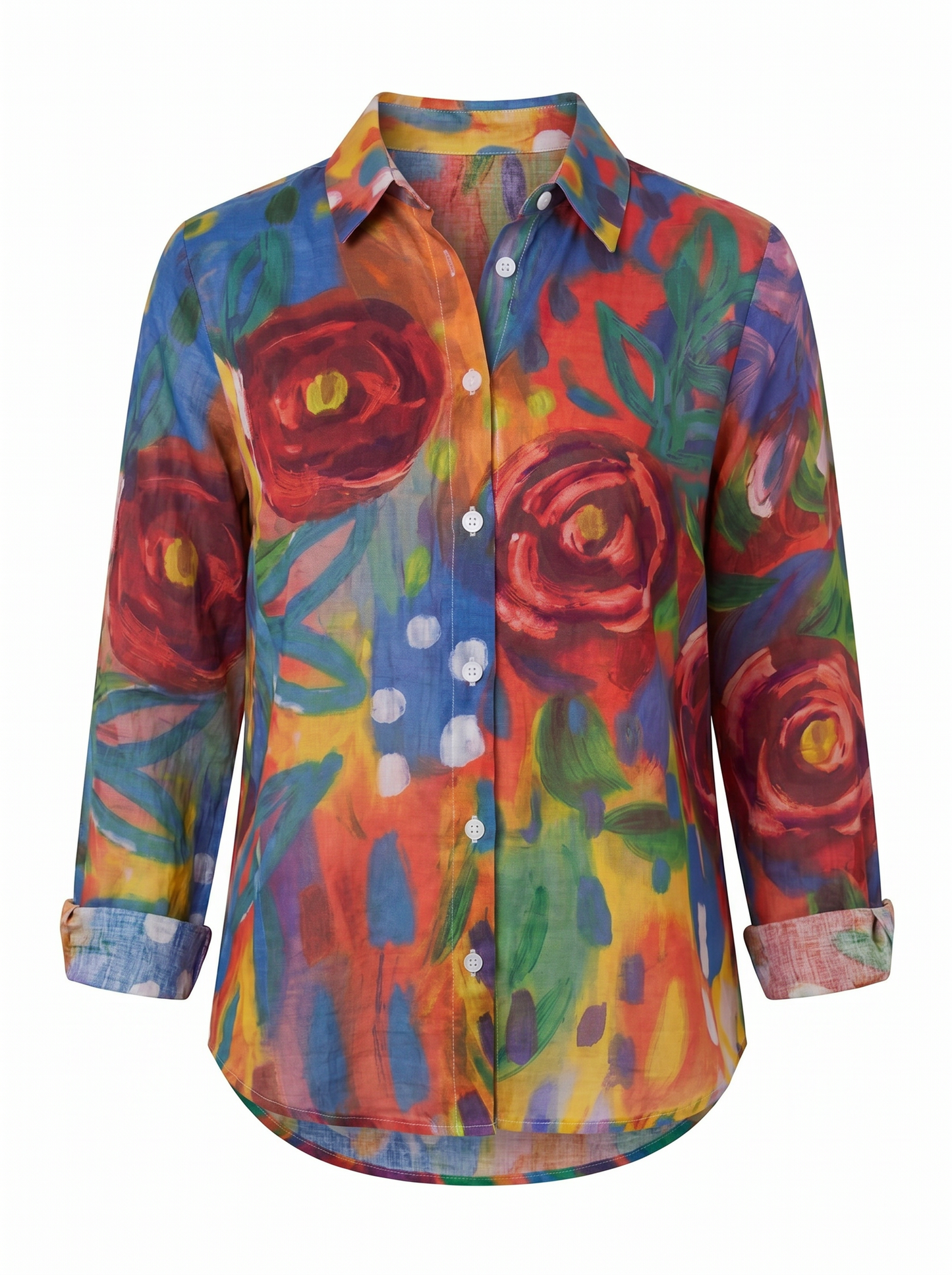 Terri Printed Button-Up Blouse