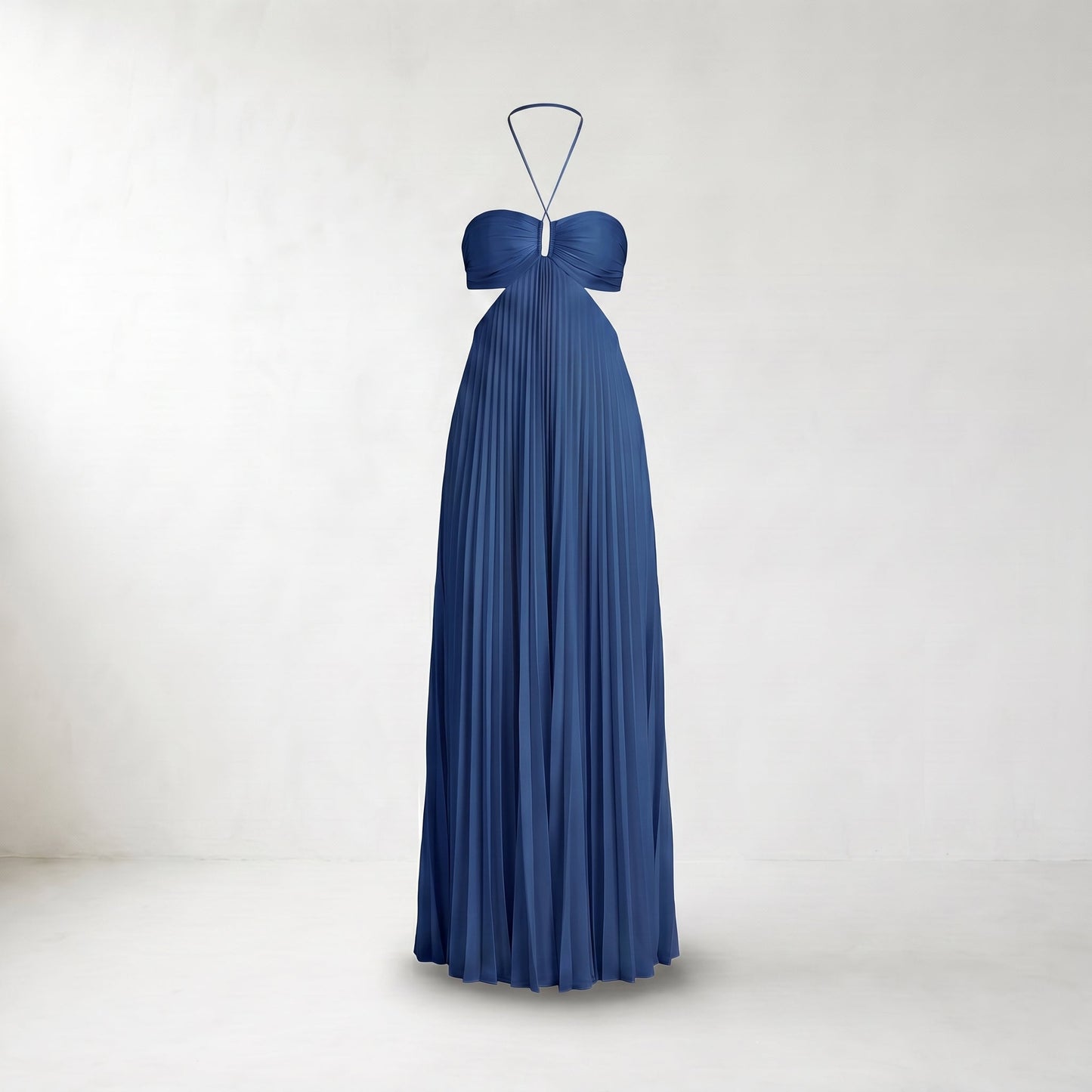 Pia Pleated Halter Maxi Dress