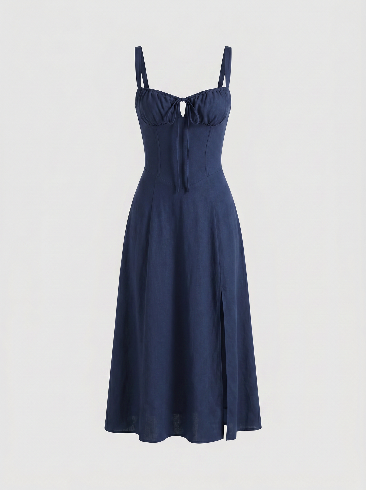 Valentina Floral Corsage Slit Midi Dress