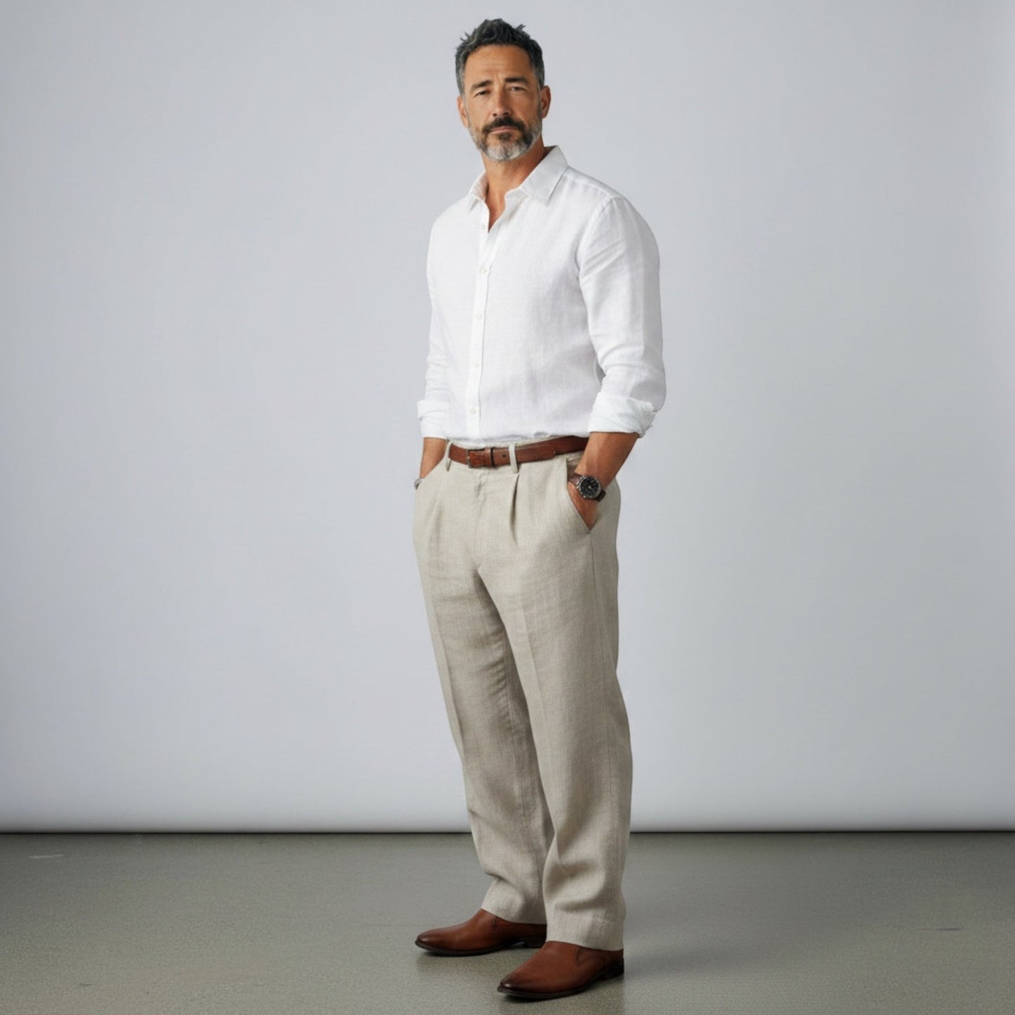 Ellmont London | Men’s Lightweight Business Casual Linen Trousers