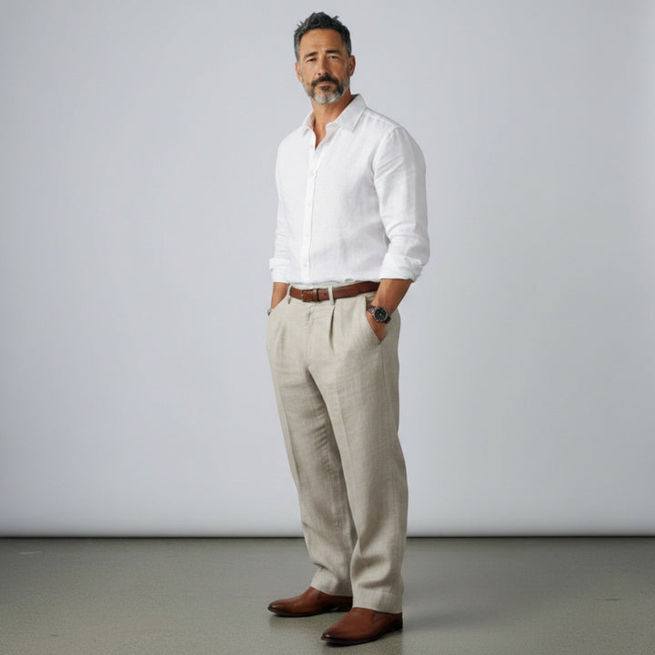 Ellmont London | Men’s Lightweight Business Casual Linen Trousers