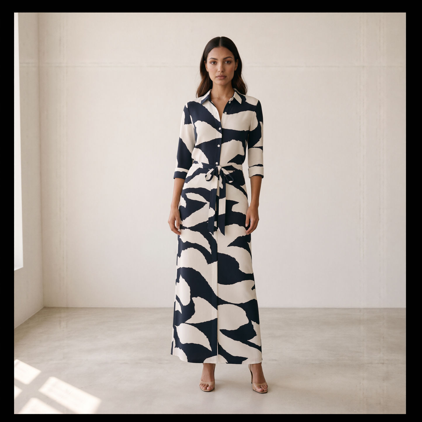 Maren Button Front Maxi Shirt Dress
