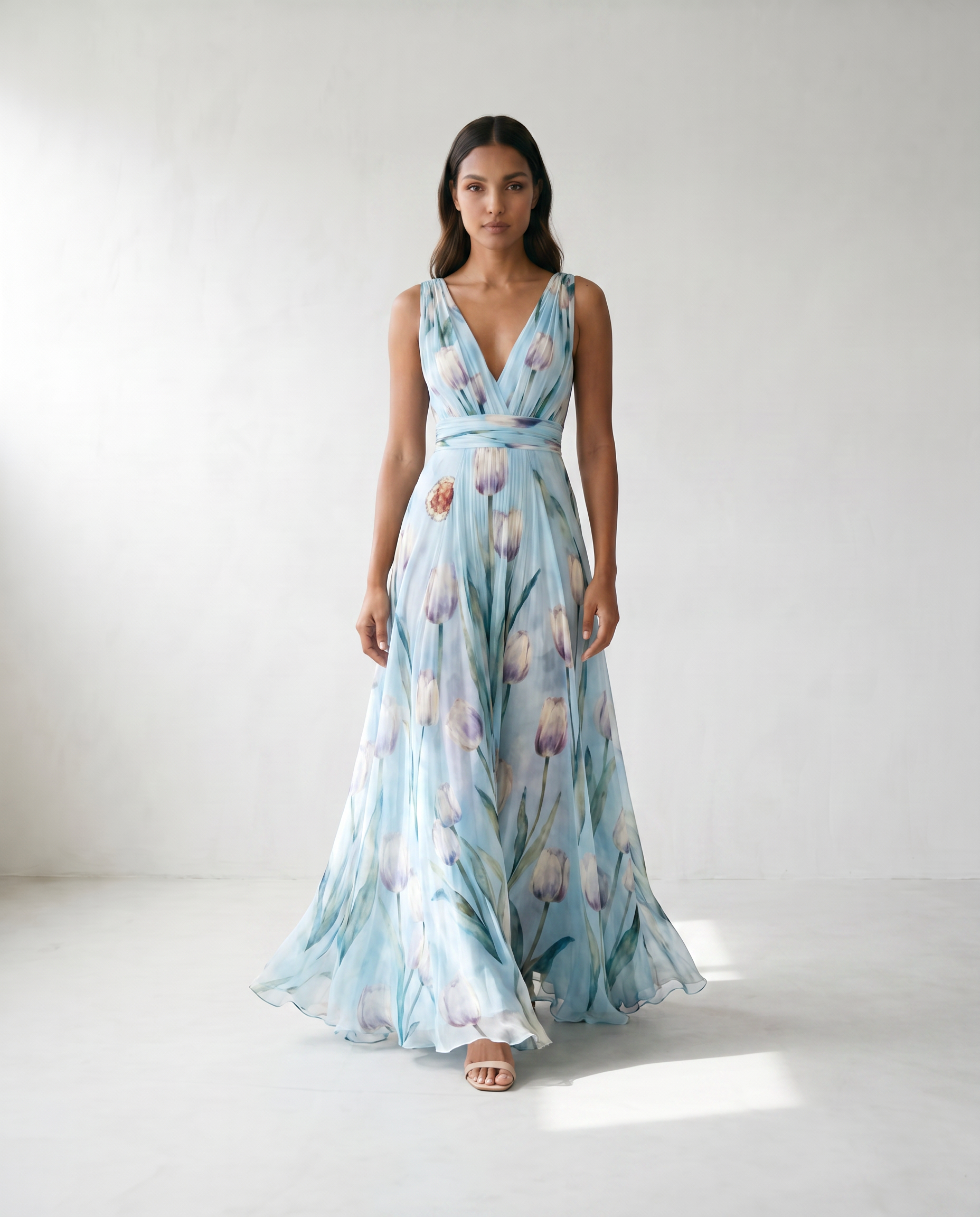 Victoria Tulip Print Wedding Guest Dress