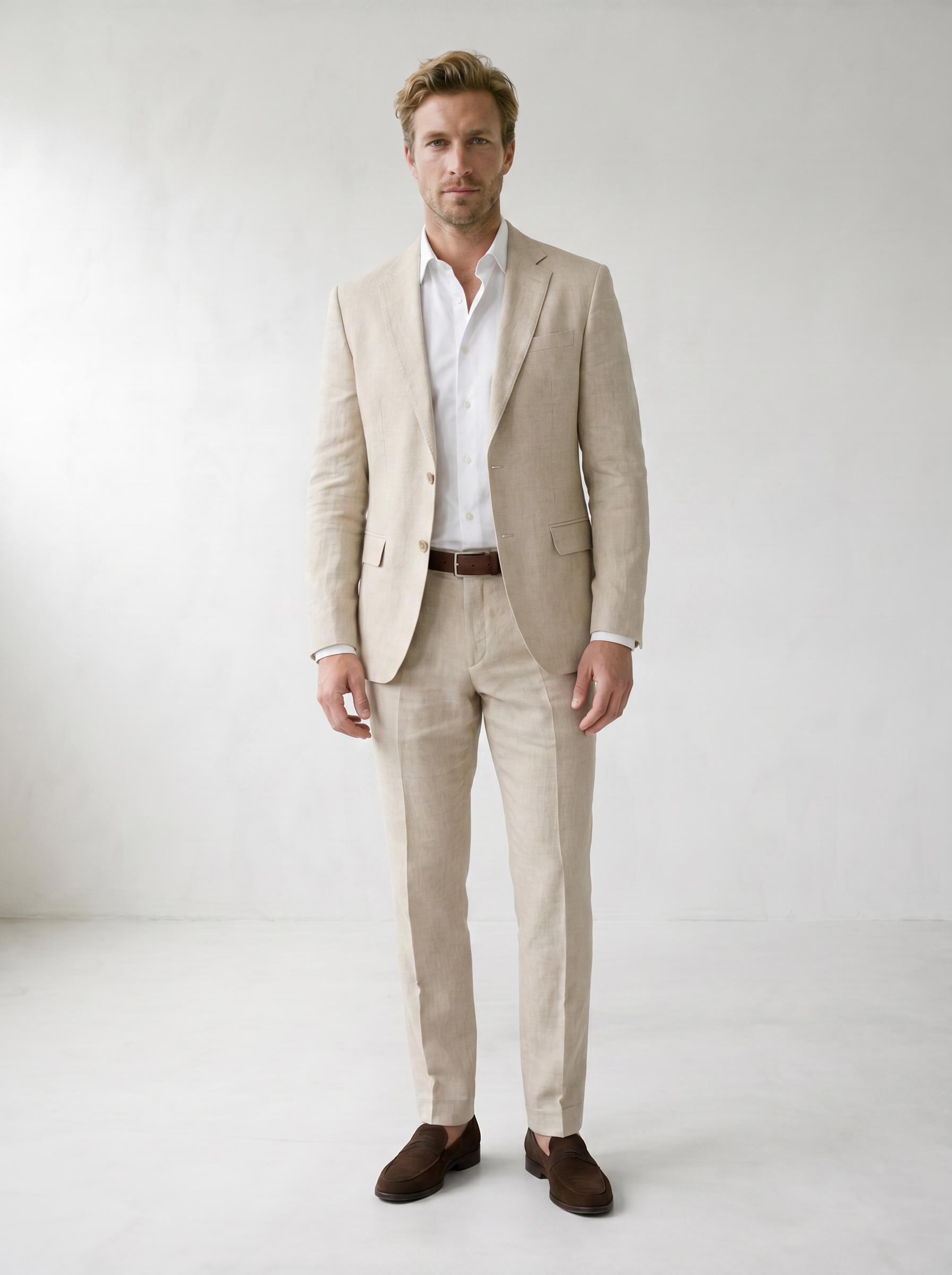 Luca Linen-Blend Wedding Suit Set