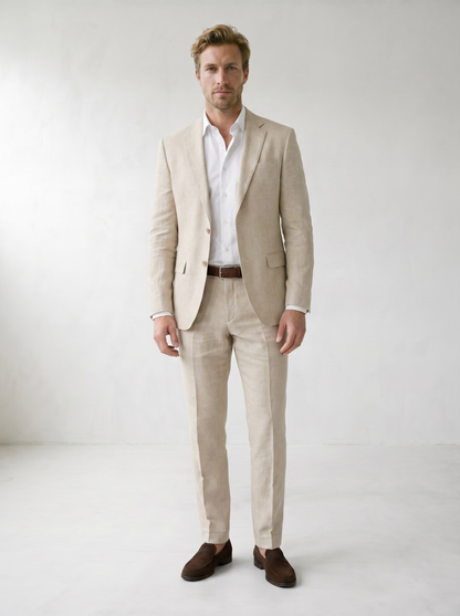 Luca Linen-Blend Wedding Suit Set