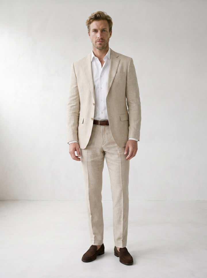 Luca Linen-Blend Wedding Suit Set