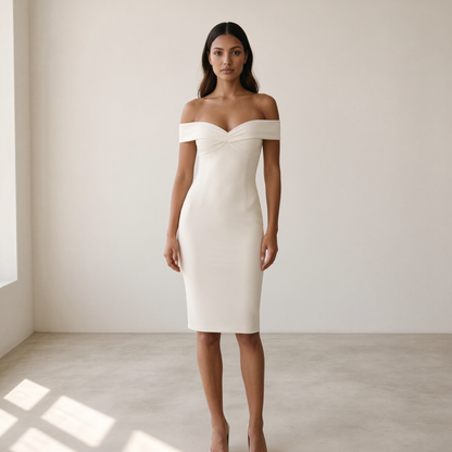Amara Off Shoulder Fitted Mini Dress