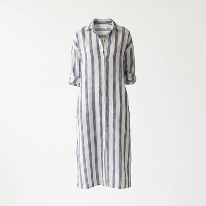 Amaris Linen Long Shirt Dress