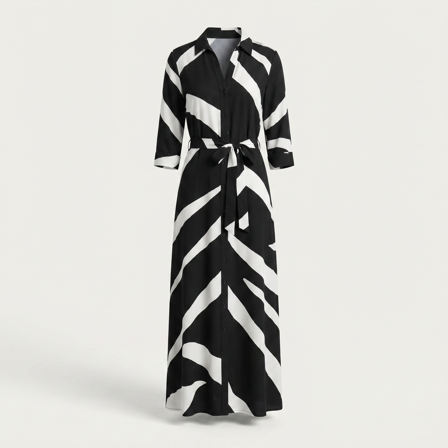 Maren Button Front Maxi Shirt Dress