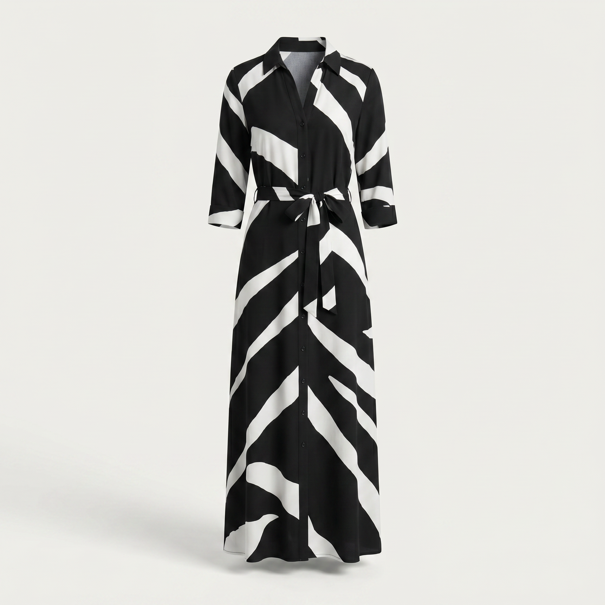 Maren Button Front Maxi Shirt Dress
