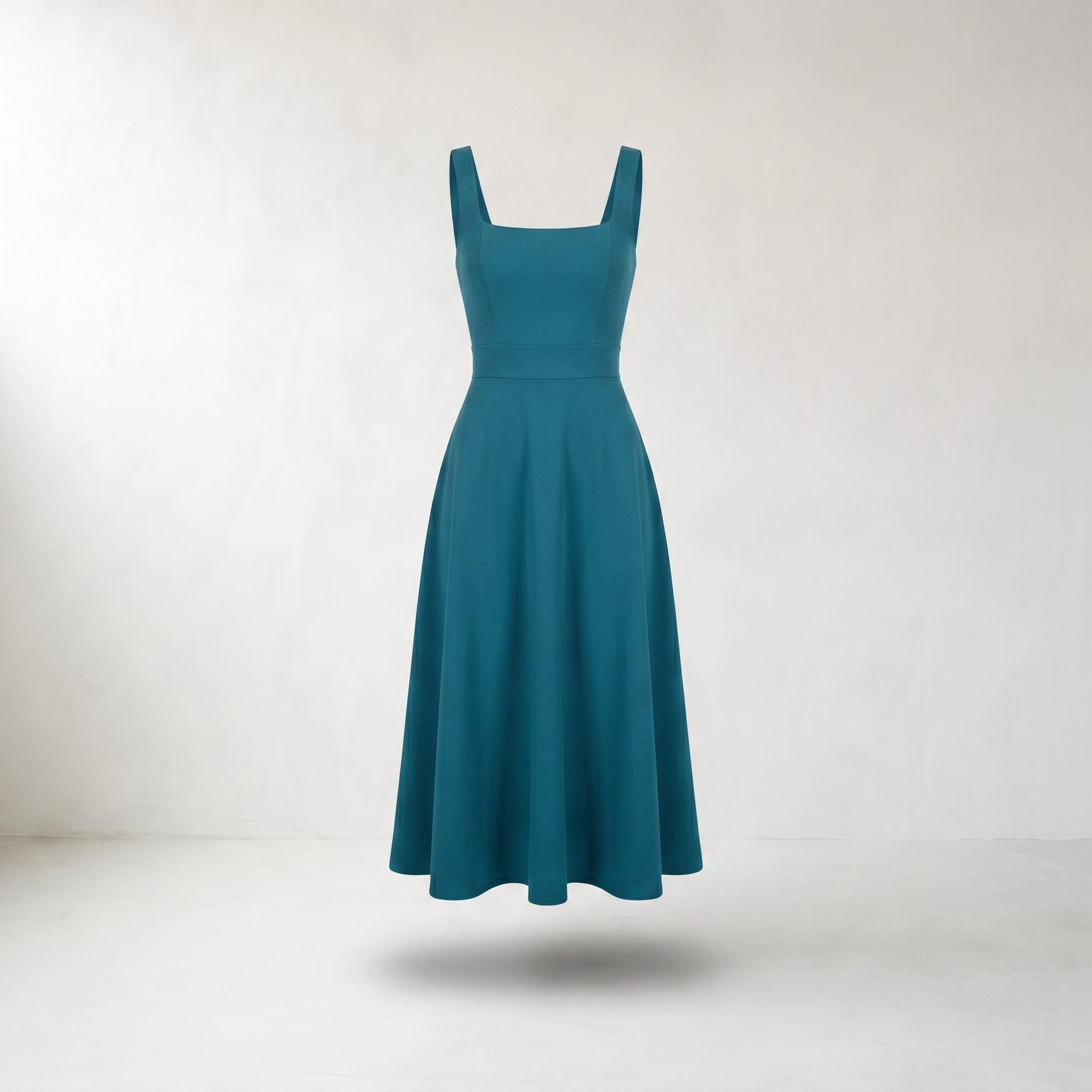 Elara Square Neck A-Line Midi Dress