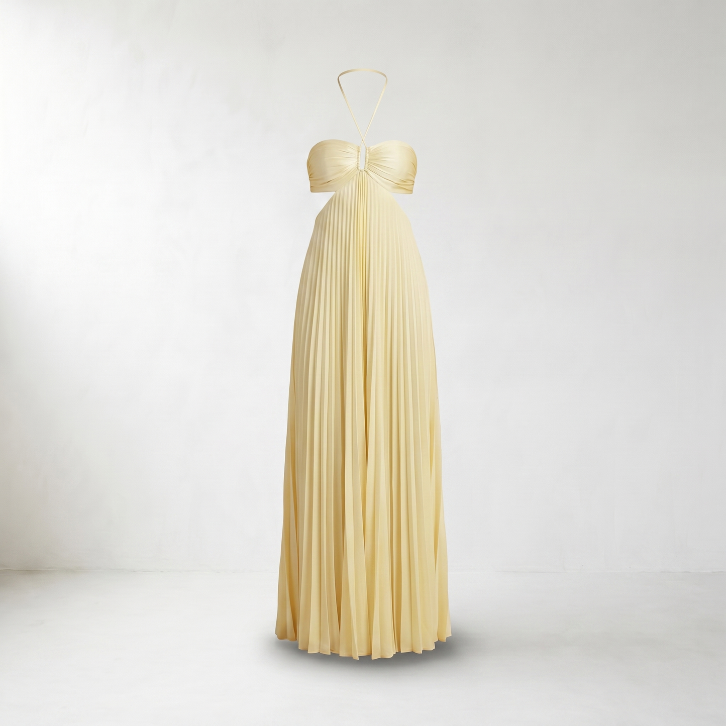 Pia Pleated Halter Maxi Dress