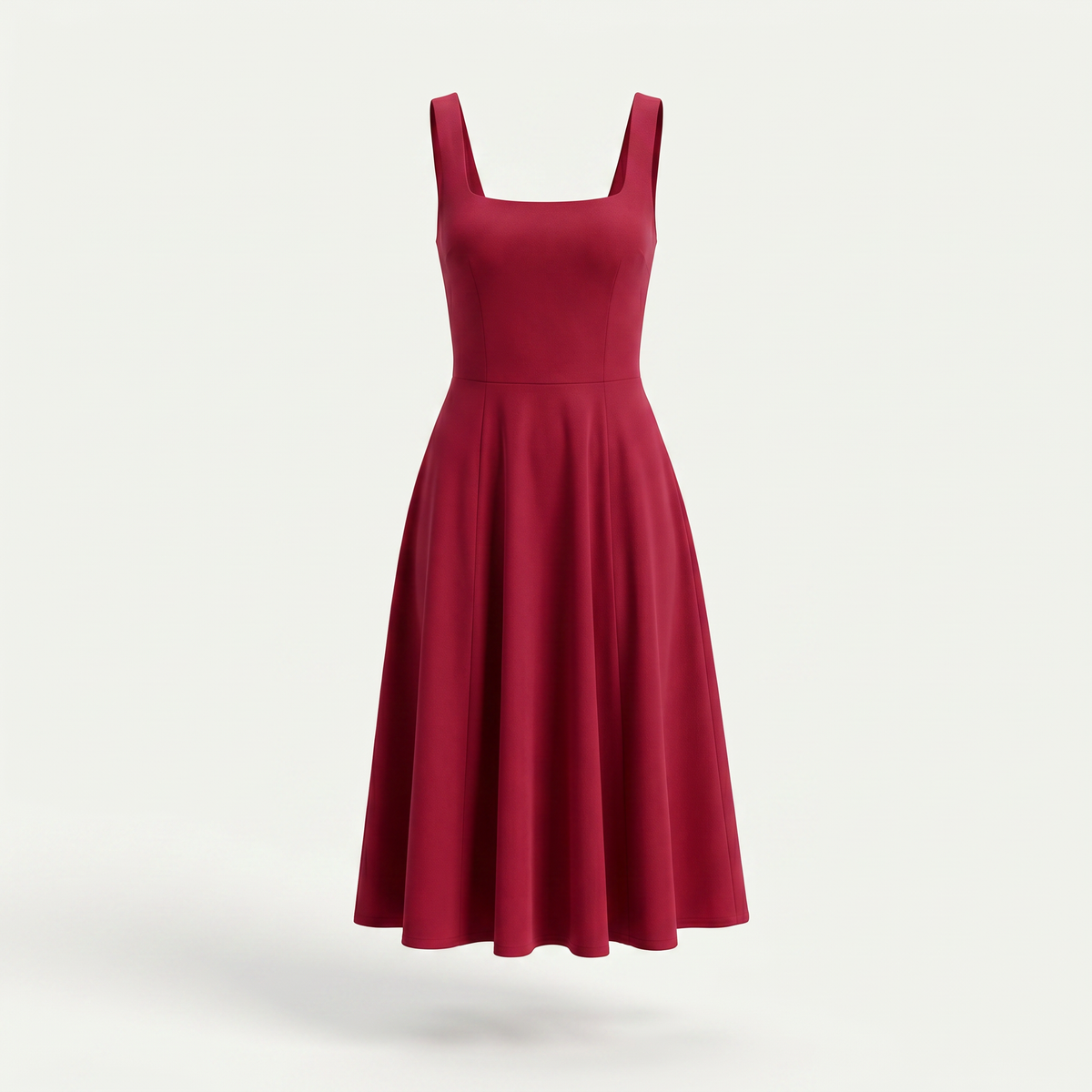 Clara Square Neck Flared Midi Dress