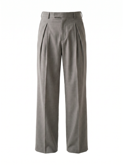 Sundrel master workflow Pleated Wide-Leg Tailored Trousers - 04_trousers_gray_mannequin_front_master