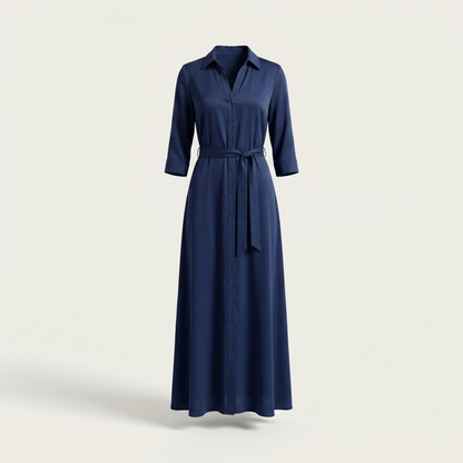 Maren Button Front Maxi Shirt Dress