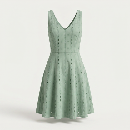 Mila Eyelet V-Neck A-Line Summer Dress