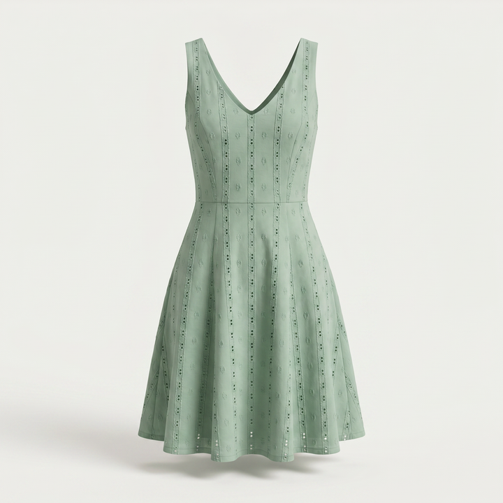 Mila Eyelet V-Neck A-Line Summer Dress
