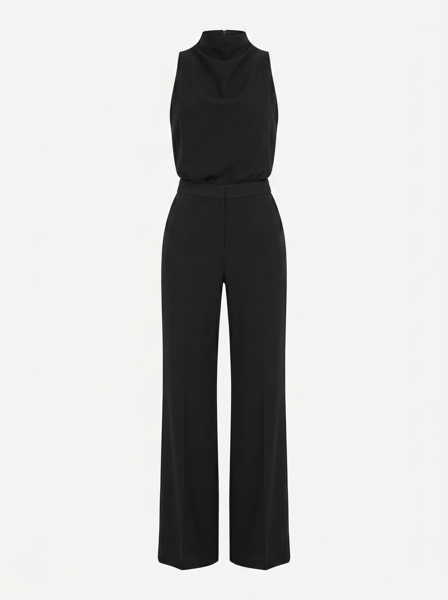 Saphirelle High Neck Wide-Leg Jumpsuit