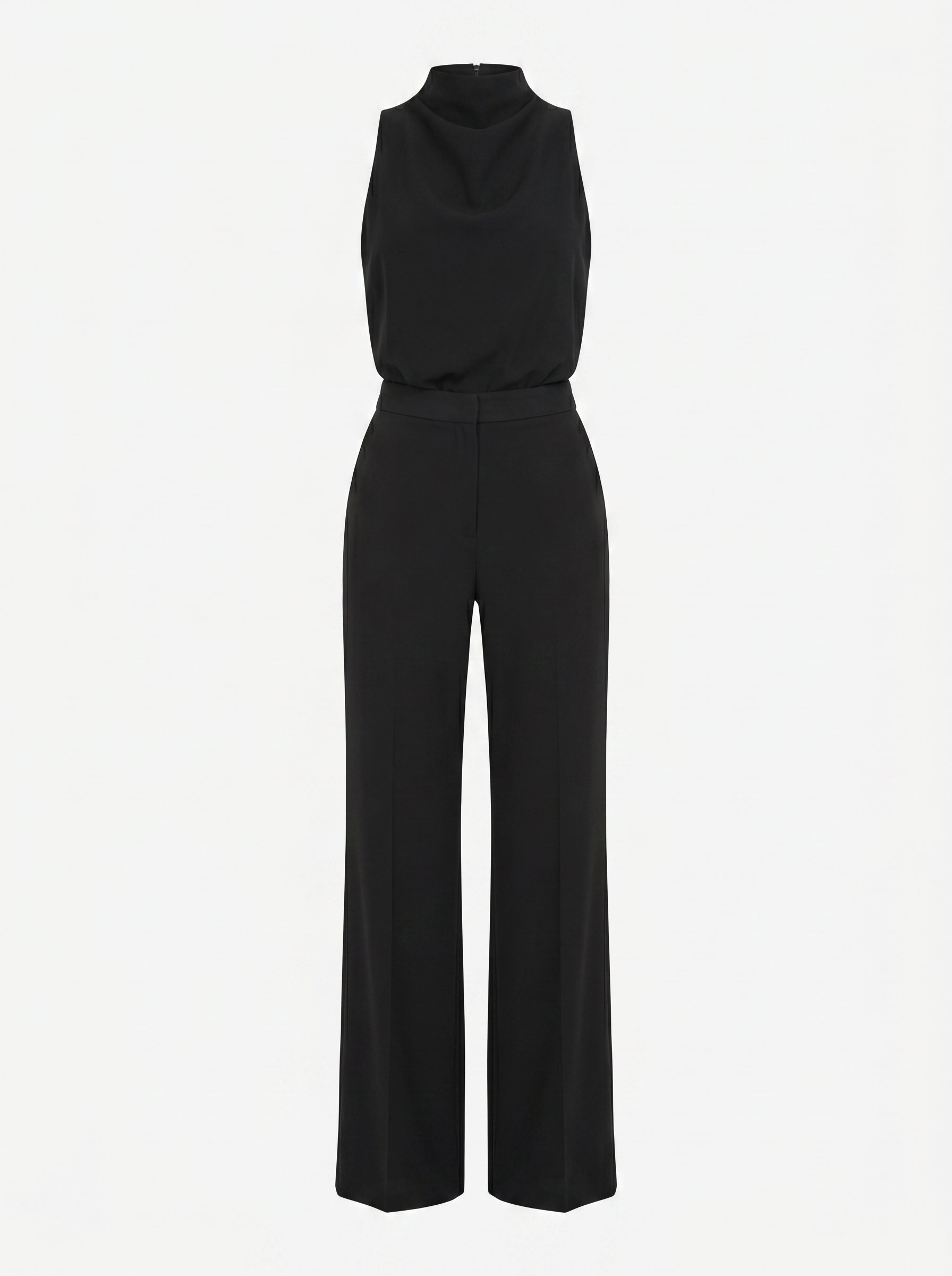 Saphirelle High Neck Wide-Leg Jumpsuit