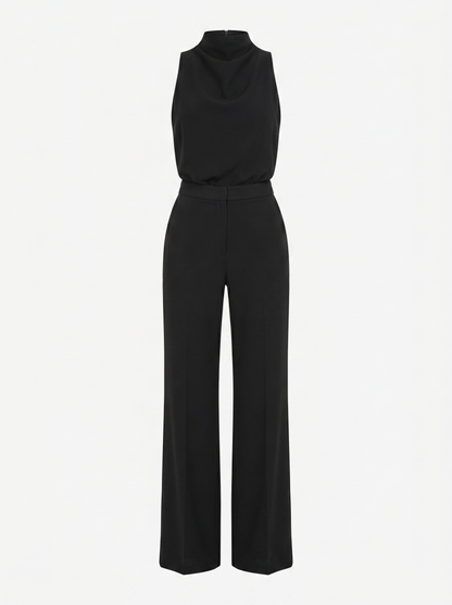 Saphirelle High Neck Wide-Leg Jumpsuit