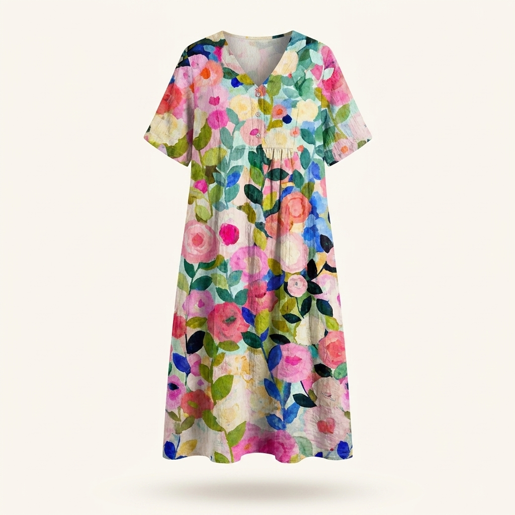 Bloemige Midi Zomerjurk