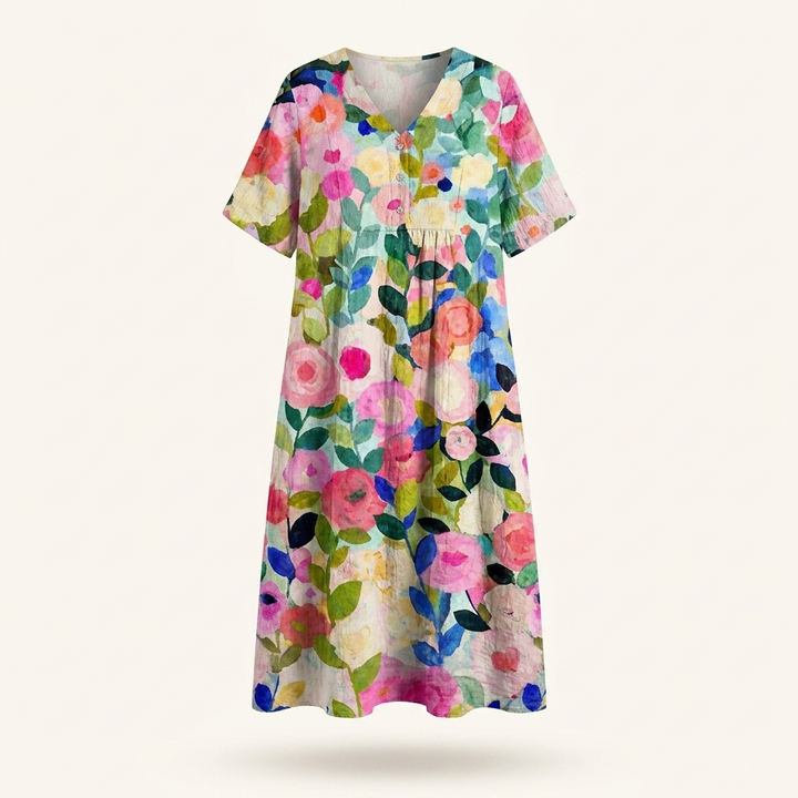 Bloemige Midi Zomerjurk