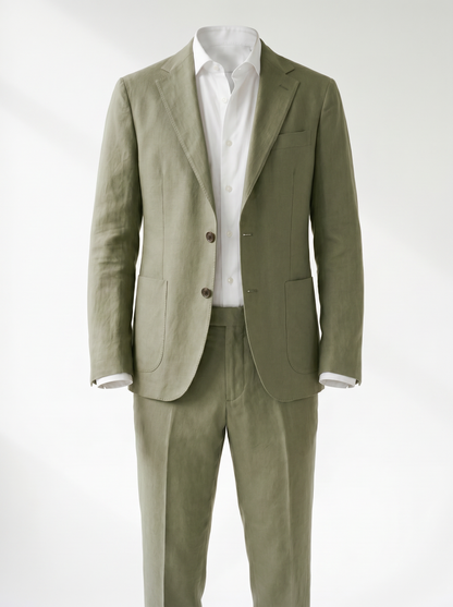 Lorenzo Linen-Look Classic Suit Set
