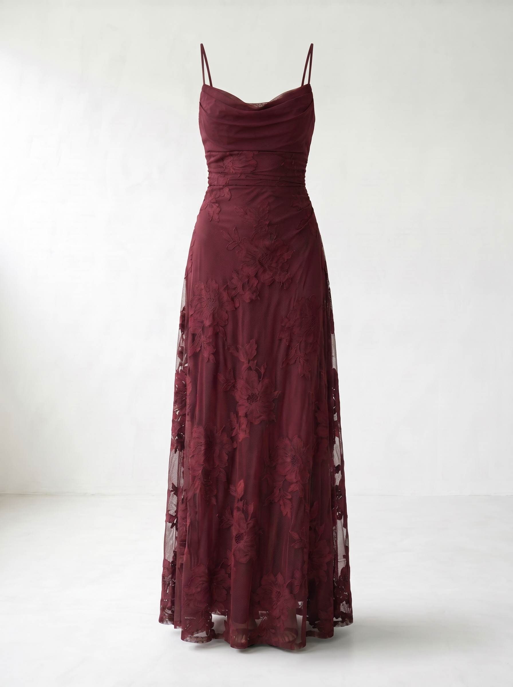 Rosalina Lace Cowl Neck Maxi Dress