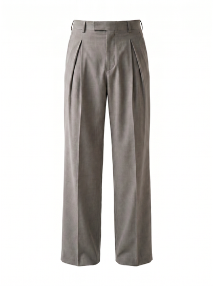 Theo Pleated Wide-Leg Tailored Trousers