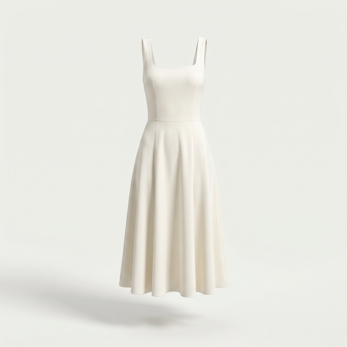 Clara Square Neck Flared Midi Dress