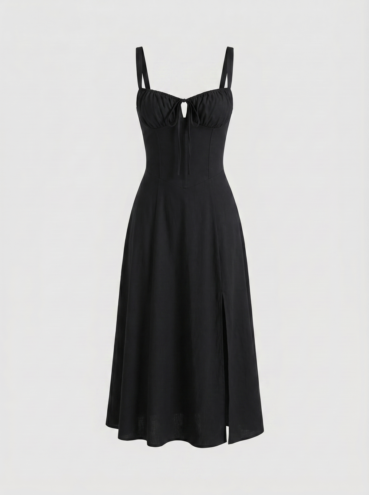 Valentina Floral Corsage Slit Midi Dress