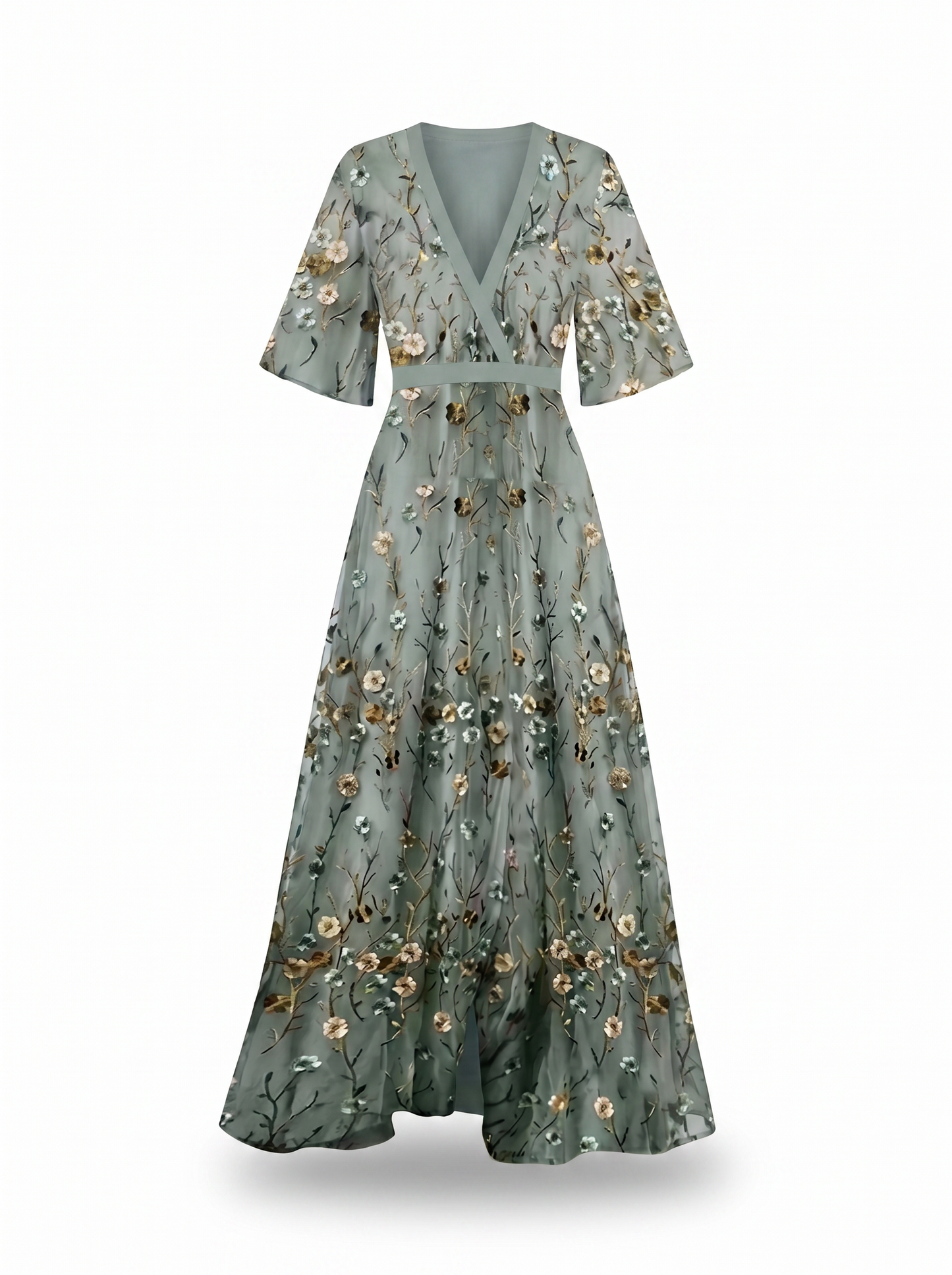 Jill Floral V-Neck Maxi Dress