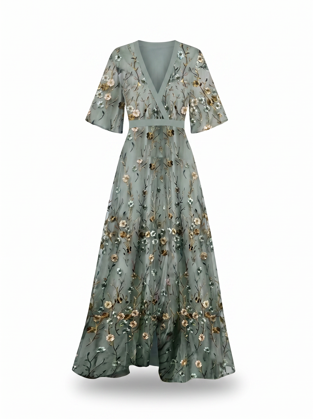 Jill Floral V-Neck Maxi Dress