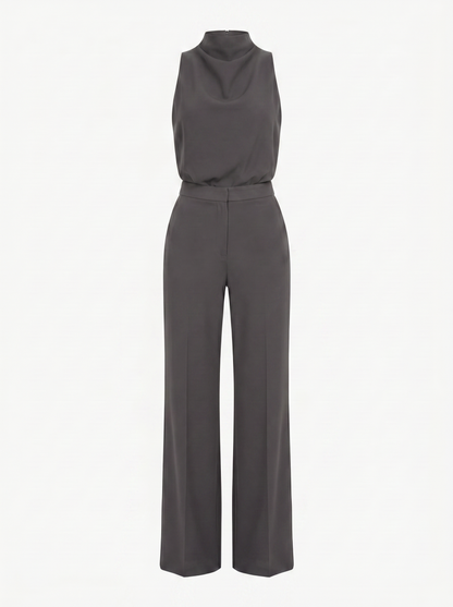 Saphirelle High Neck Wide-Leg Jumpsuit