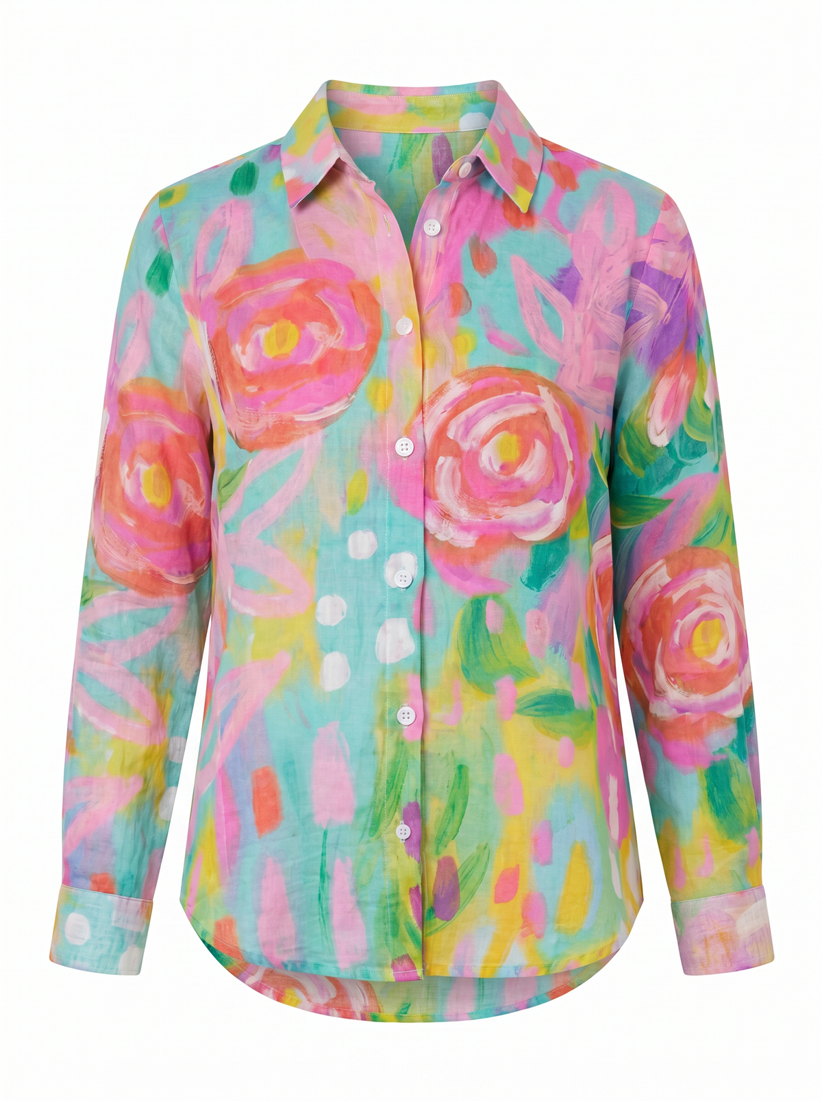 Terri Printed Button-Up Blouse