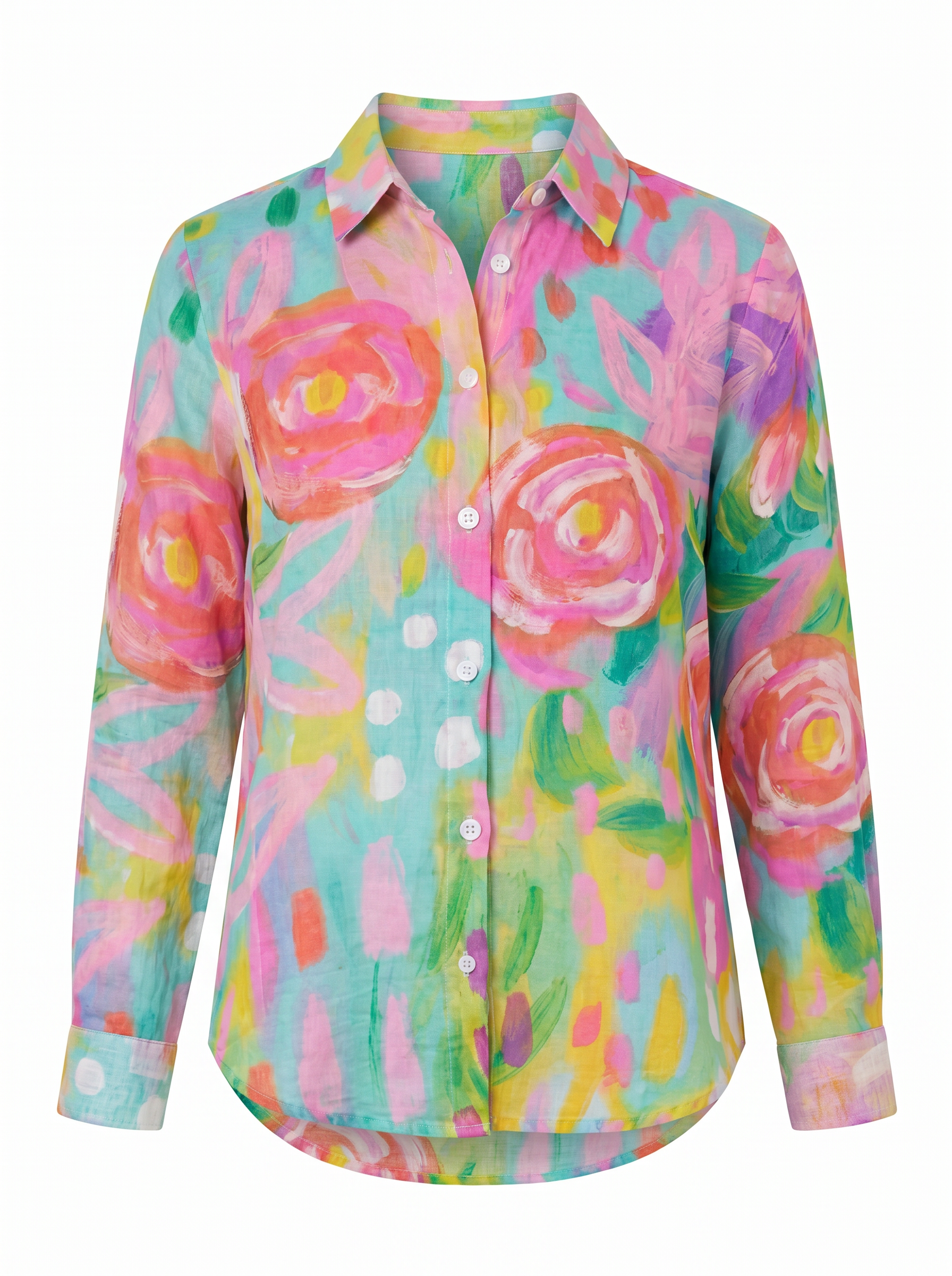 Terri Printed Button-Up Blouse