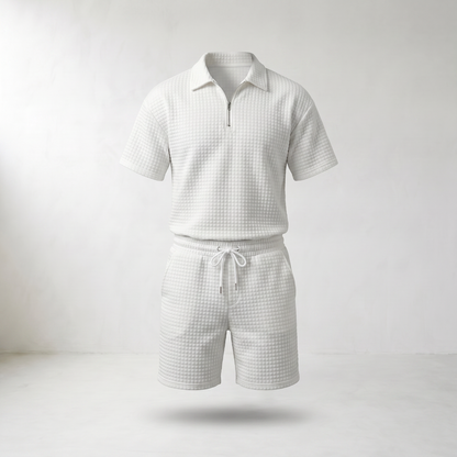 Gerald Half-Zip Polo Shorts Set