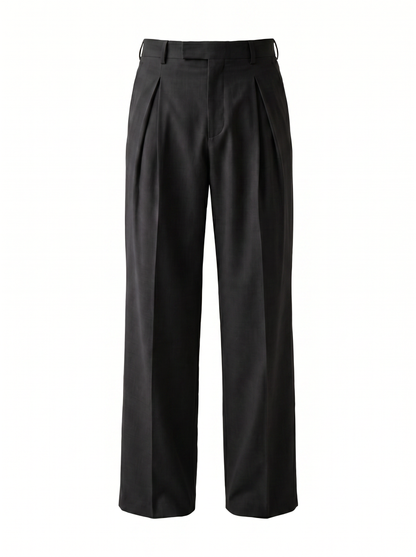 Theo Pleated Wide-Leg Tailored Trousers