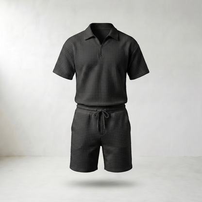 Gerald Half-Zip Polo Shorts Set