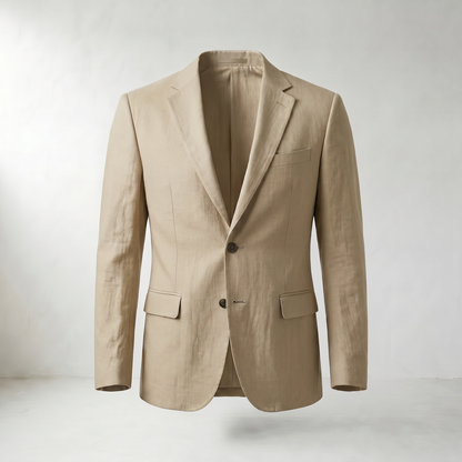 Dino Single-Breasted Cotton-Linen Blazer