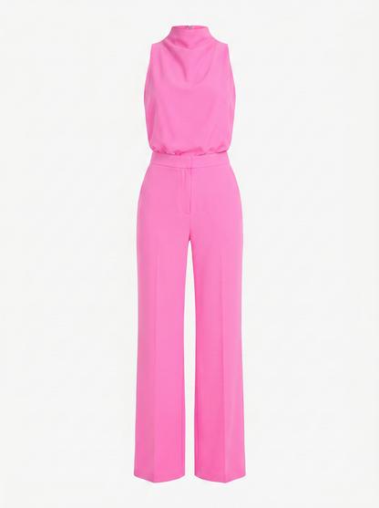Saphirelle High Neck Wide-Leg Jumpsuit