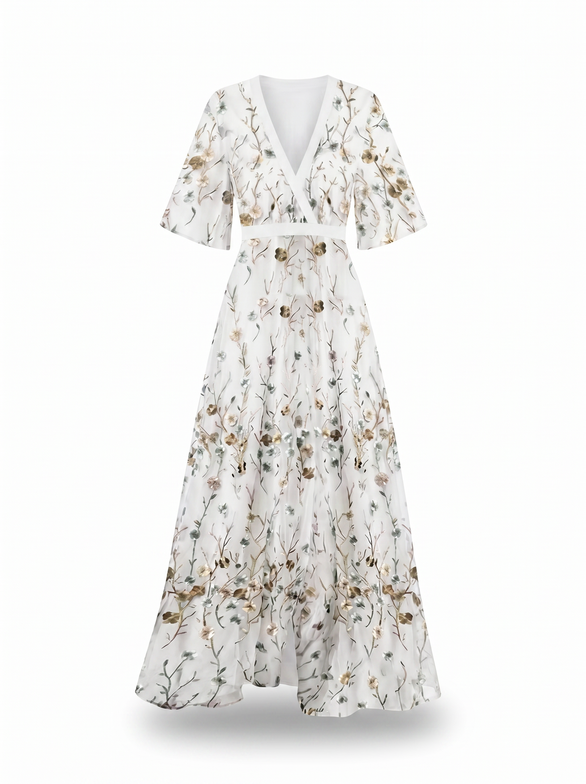 Jill Floral V-Neck Maxi Dress
