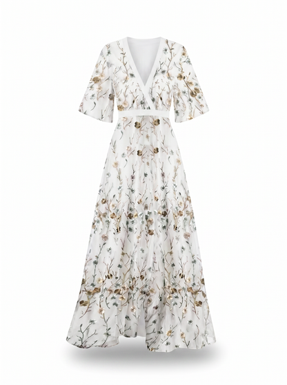Jill Floral V-Neck Maxi Dress