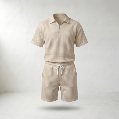 Gerald Half-Zip Polo Shorts Set