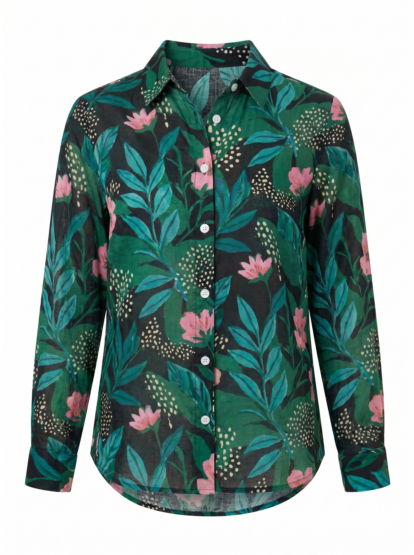Terri Printed Button-Up Blouse