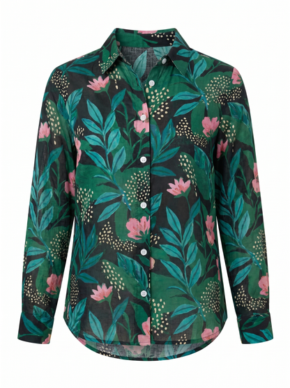 Terri Printed Button-Up Blouse