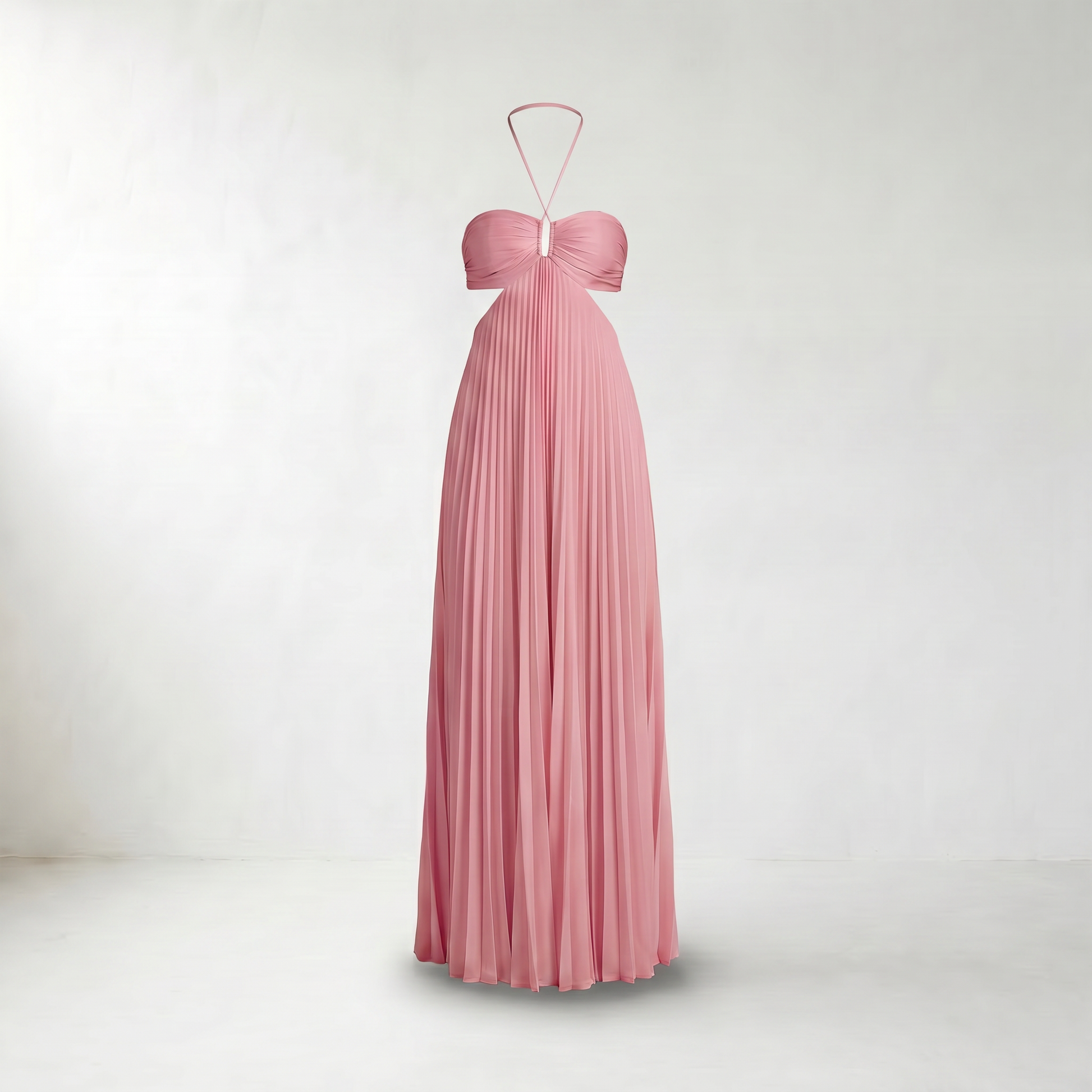 Pia Pleated Halter Maxi Dress