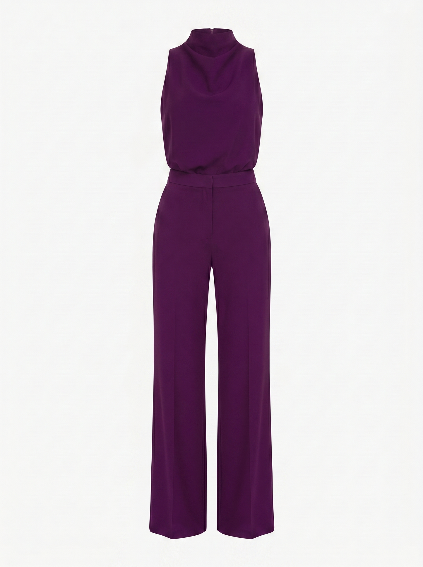 Saphirelle High Neck Wide-Leg Jumpsuit
