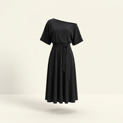 Noelle Off Shoulder A-Line Midi Dress