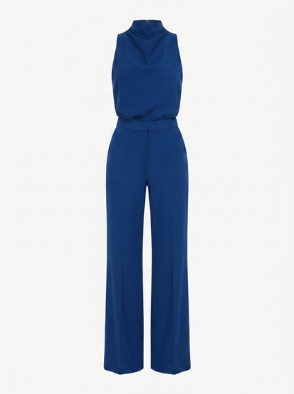 Saphirelle High Neck Wide-Leg Jumpsuit